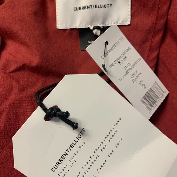 NWT Current/Elliott THE DENIM TAXI LINE Pink Sea Jacket 2 - Picture 2 of 3